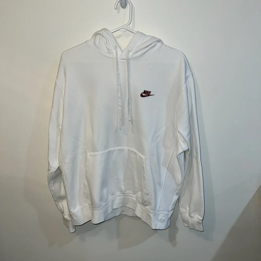 Nike White Pullover Hoodie Nike Swoosh | L